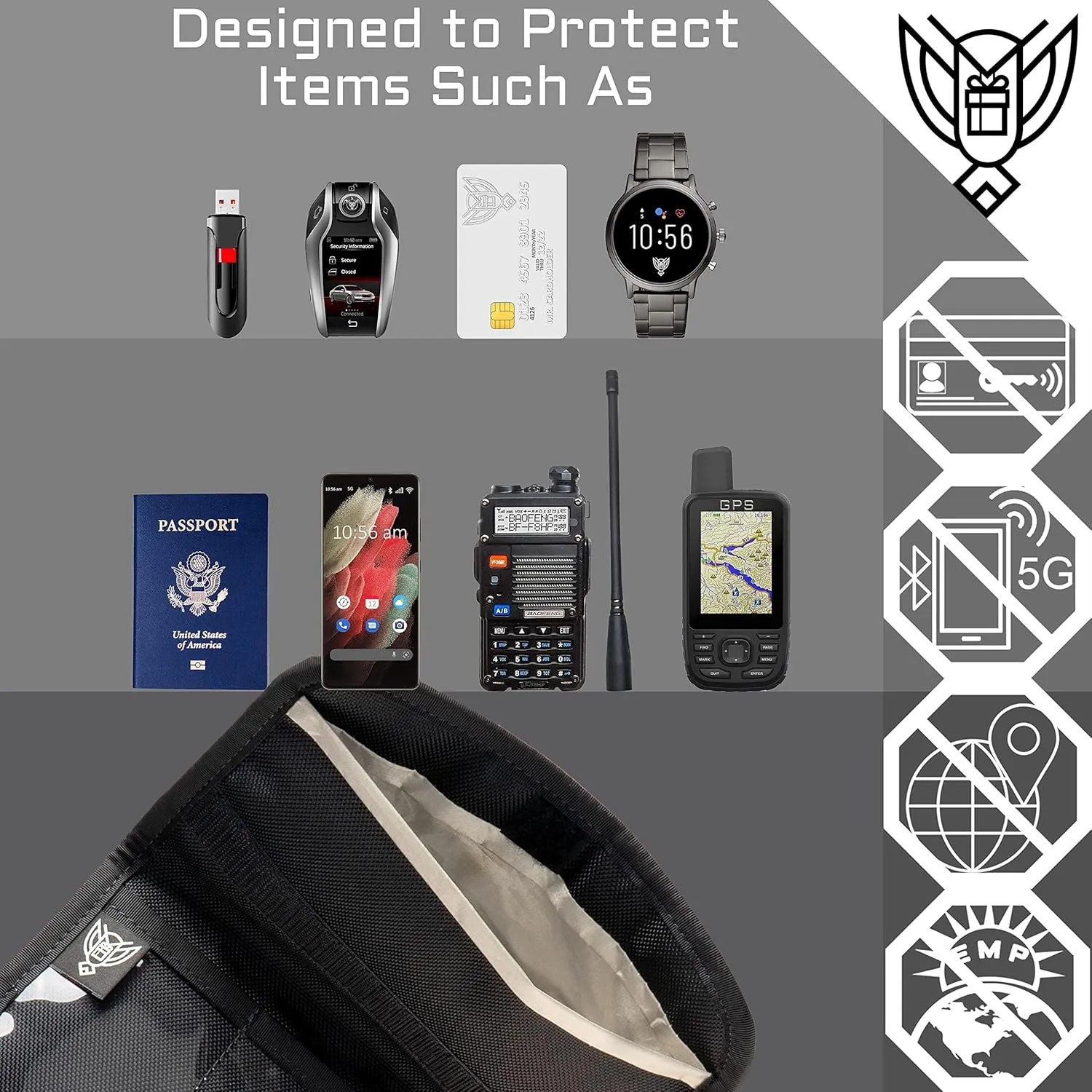 ~ AQUA RT Large Water-Proof Faraday Backpack/Small LITE Faraday Bag Combo ~ Tracking/Hacking Defense ~ Coyote Brown