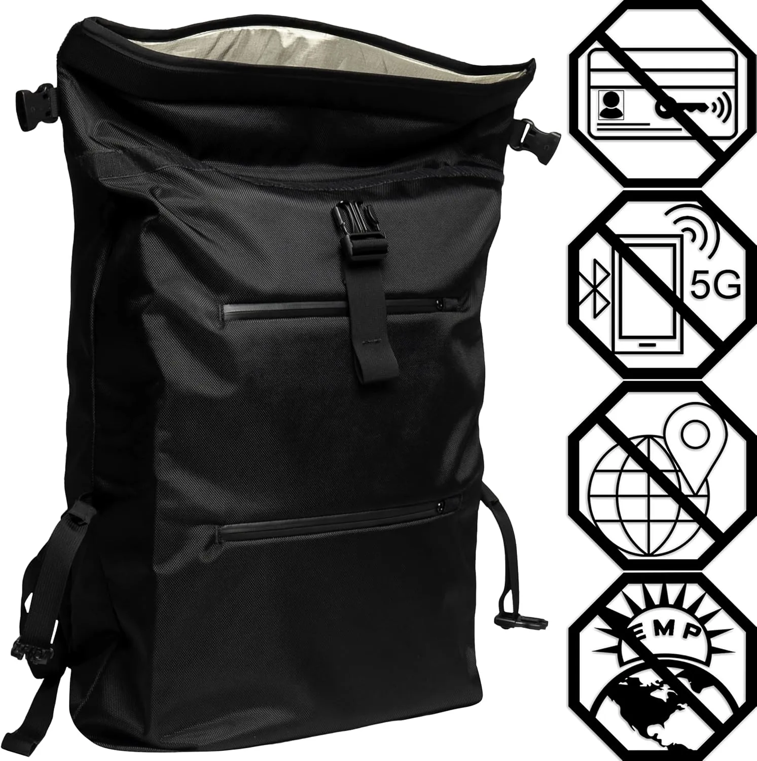 ~ AQUA RT Large Water-Proof Faraday Backpack/Small LITE Faraday Bag Combo ~ Tracking/Hacking Defense ~ Stone