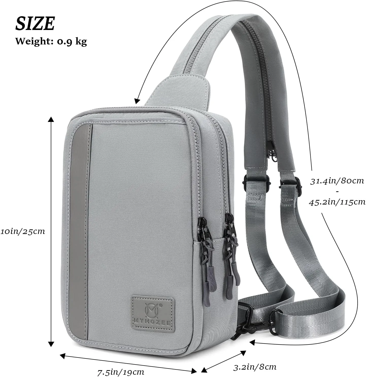 2 in 1 Crossbody Bags for Women Men Sling Diaper Bag Backpack Purse Nylon Cross Body Bag for Woman with Water Bottle Pocket and Wipes Pouch Large Front Chest Shoulder Bag Purses Fanny Packs, Grey