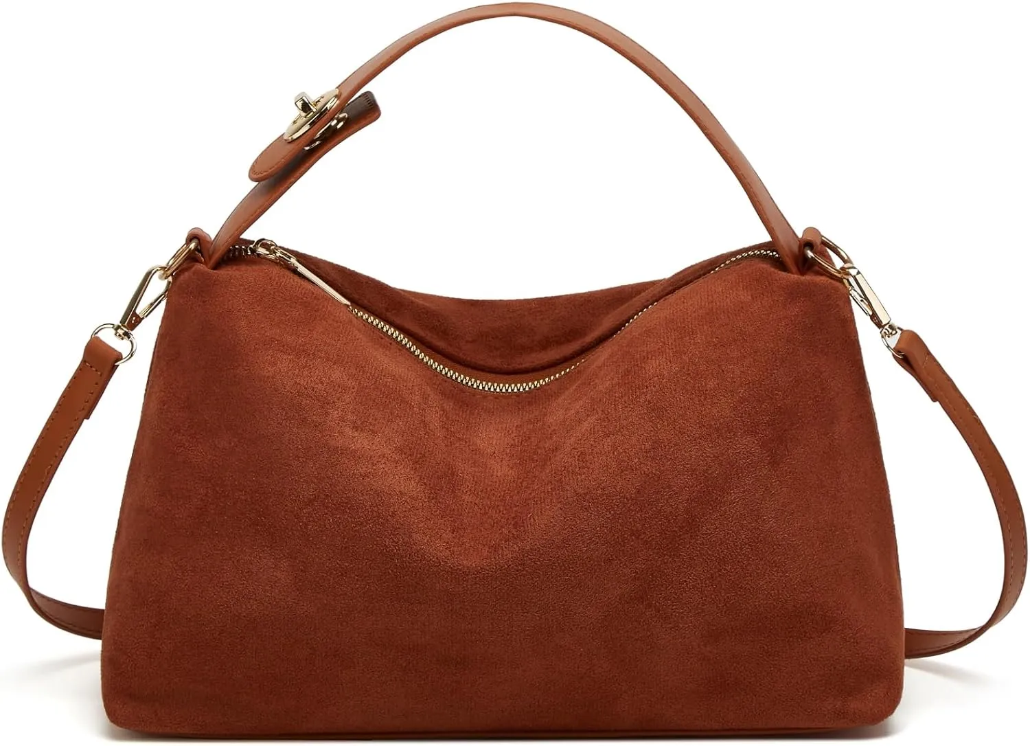 2025 Trendy Faux Suede Pillow Bag Retro Shoulder Bag Fall Winter Versatile Commuter Crossbody Tote Matte Underarm Bag