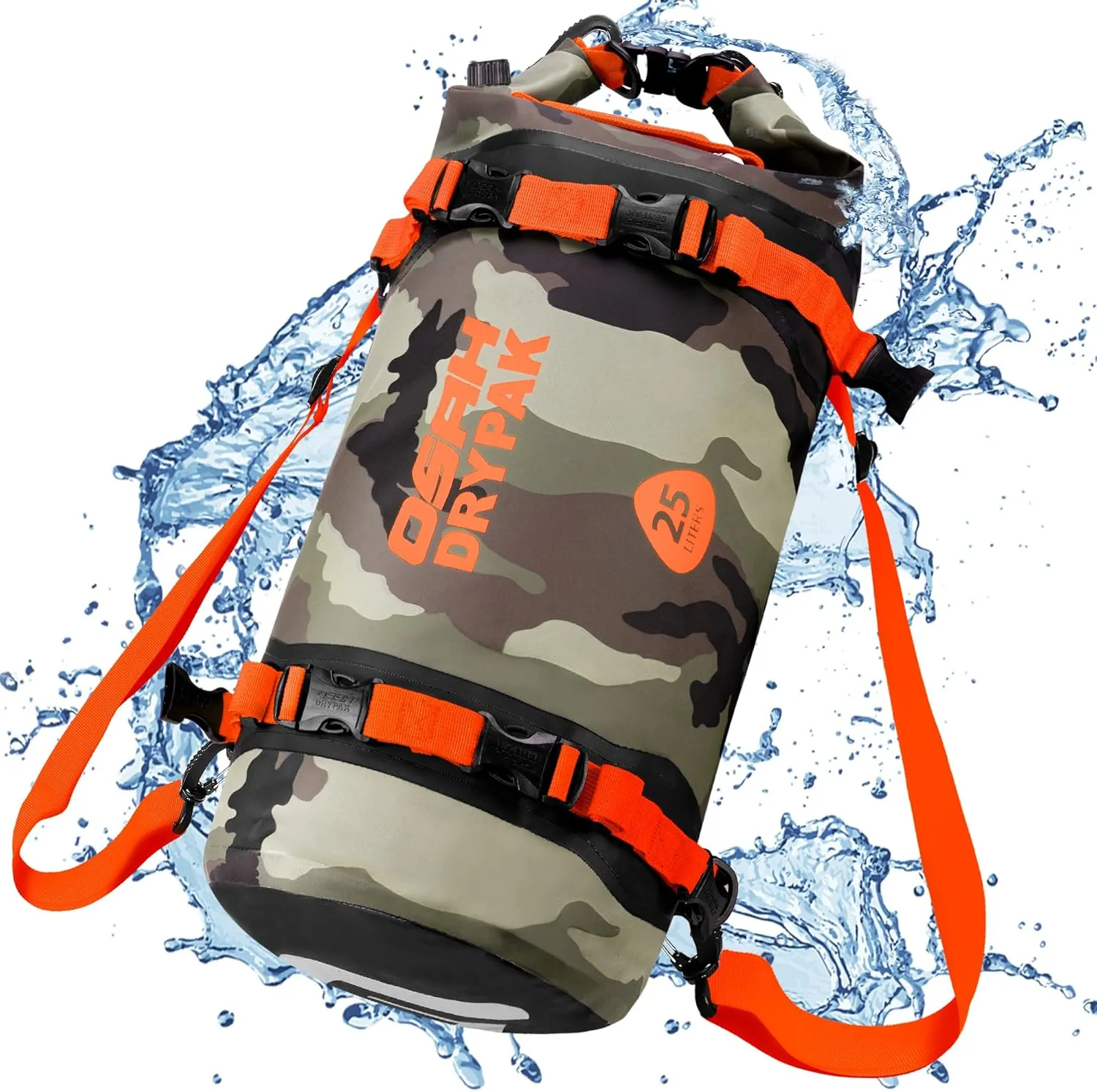 25L Waterproof Dry Bag - Motorcycle Luggage Tail Bag with Straps for Back Seat, Roll Top Lightweight Waterproof Backpack Sack for Travel, Swimming, Boating, Kayaking, Camping and Beach