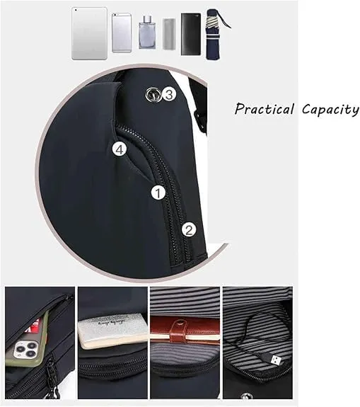 2PCS Waterproof Shoulder Bag, Lightweight Waterproof Nylon Anti Theft Sling Crossbody Bag (03,M)