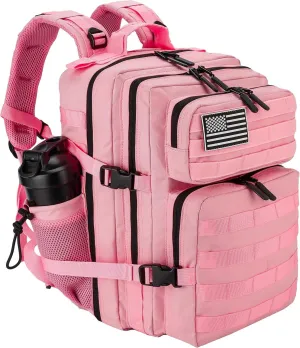 35L Hiking Tactical Backpack for Women Training Gym Fitness Bag Outdoor Camping Backpacks Travel Waterproof (Pink)