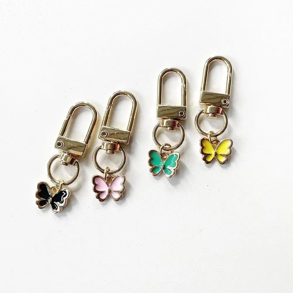 4PCS Flower Keychain Cute Handbag Key Chain Personalized Key ring Golden for Women Car Present