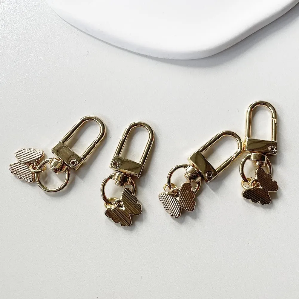 4PCS Flower Keychain Cute Handbag Key Chain Personalized Key ring Golden for Women Car Present