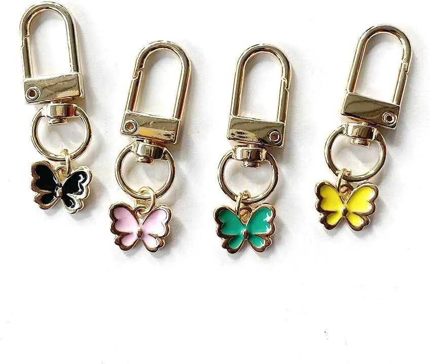 4PCS Flower Keychain Cute Handbag Key Chain Personalized Key ring Golden for Women Car Present