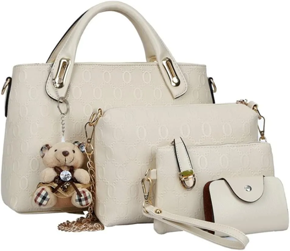 4pcs Set Handbags for Women Shoulder Bag Purse Card Holder Shopper Tote Satchels