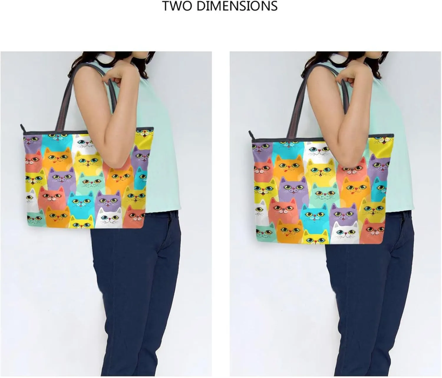 4th July Tote Bag for Women with Zipper,Polyester Tote Purse Gnome Tote Bag Gnome Handbag