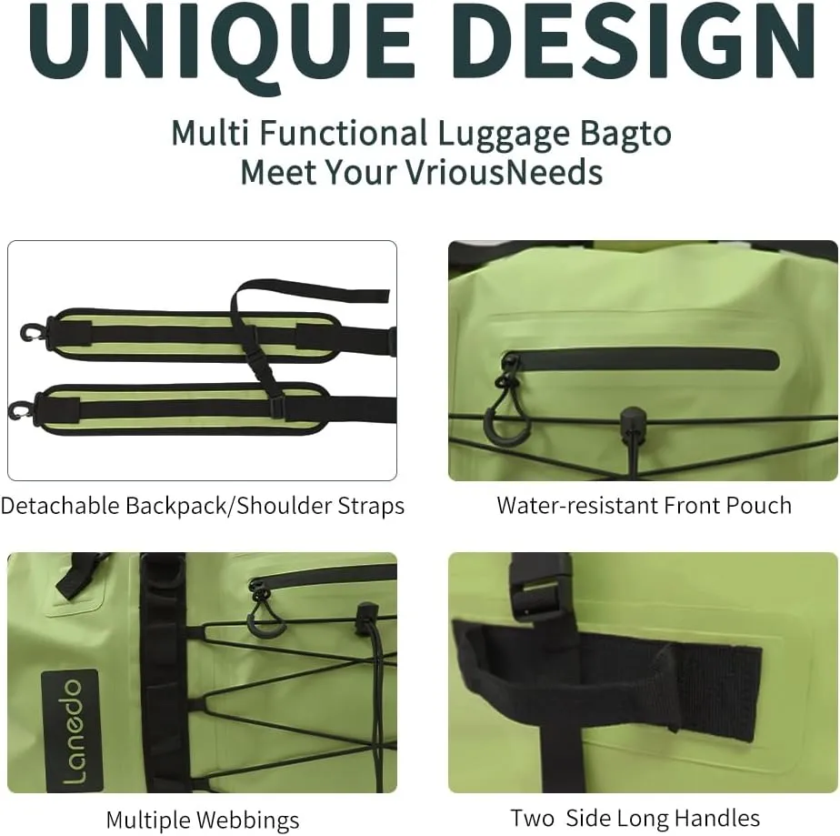 80L Dry Bag Large Waterproof Bag Roll-Top Heavy Duty Fishing Duffel Bag with Durable Straps & Handles for Kayaking Paddle boarding Boating Rafting Fishing