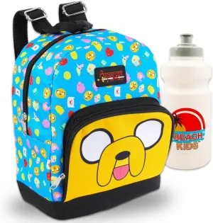 Adventure Time Mini Backpack Set - Bundle of 10” Canvas Backpack Purse with Front Pocket and Bottle | Adventure Time Backpack Purse Kit