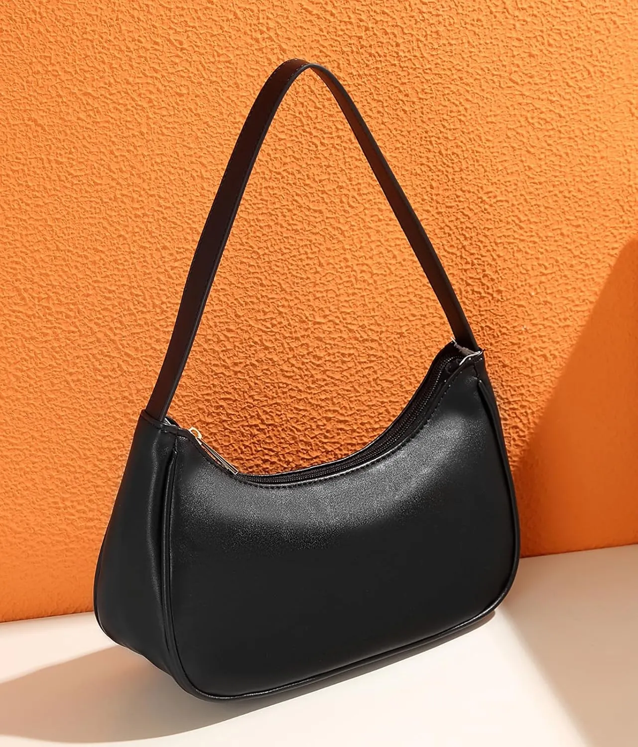 Afashor Shoulder Bags for Women Vegan Leather Hobo Sling Tote Handbag Retro Clutch Purse with Zipper Closure