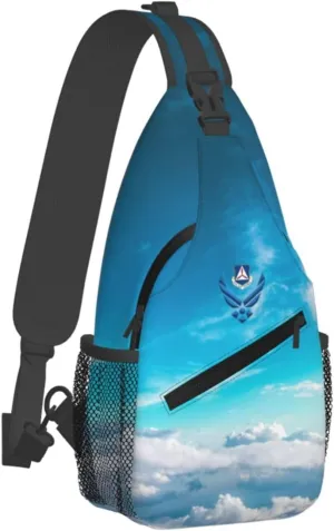Air Force Civil Air Patrol Sling Bag for Men, Small Crossbody Sling Bags, Mini Water Resistant Shoulder Daypack for Travel, Anti Thief Chest Bag for Hiking