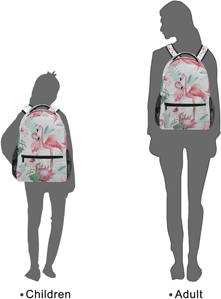 ALAZA Flamingo Backpacks for Girls Kids Flamingo Book Bag 3rd 4th 5th Grade Elementary School Bookbag Personalized Travel Laptop Shoulder Bag Students Daypacks