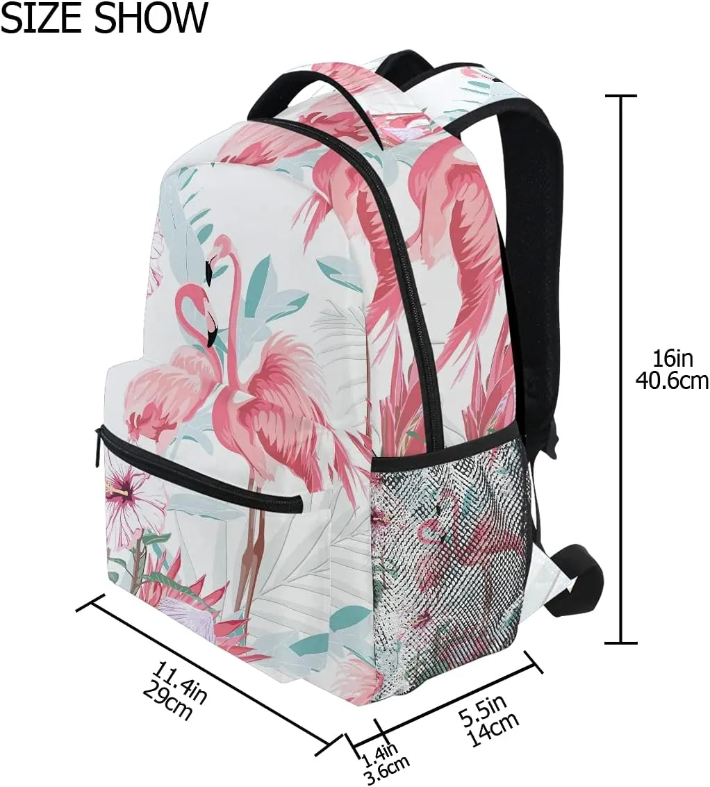 ALAZA Flamingo Backpacks for Girls Kids Flamingo Book Bag 3rd 4th 5th Grade Elementary School Bookbag Personalized Travel Laptop Shoulder Bag Students Daypacks