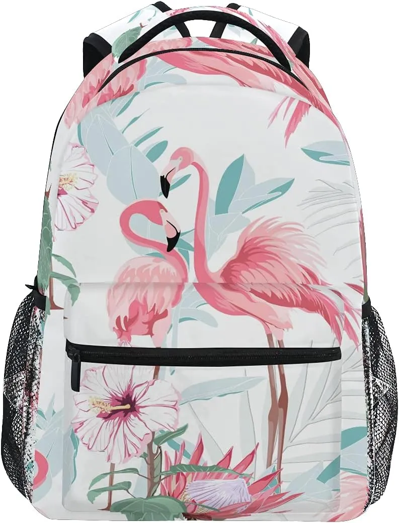 ALAZA Flamingo Backpacks for Girls Kids Flamingo Book Bag 3rd 4th 5th Grade Elementary School Bookbag Personalized Travel Laptop Shoulder Bag Students Daypacks
