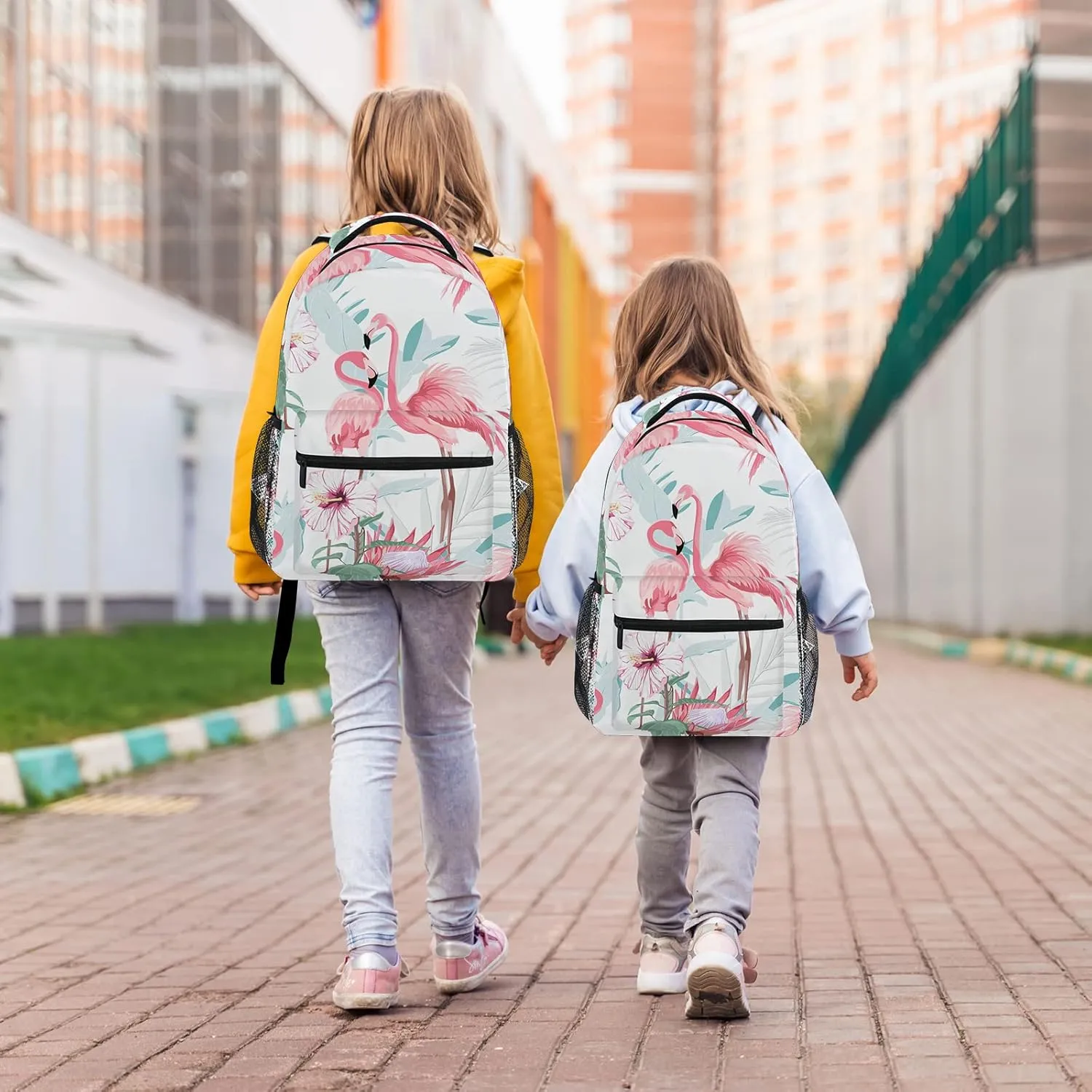 ALAZA Flamingo Backpacks for Girls Kids Flamingo Book Bag 3rd 4th 5th Grade Elementary School Bookbag Personalized Travel Laptop Shoulder Bag Students Daypacks
