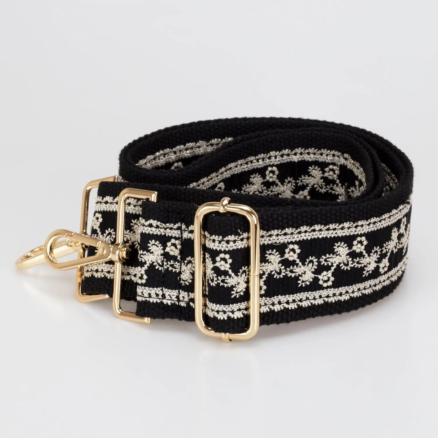 ALLZEDREAM Purse Strap Crossbody Replacement Handbag Shoulder Bag 2" Wide Adjustable Embroidered Lace Sequins