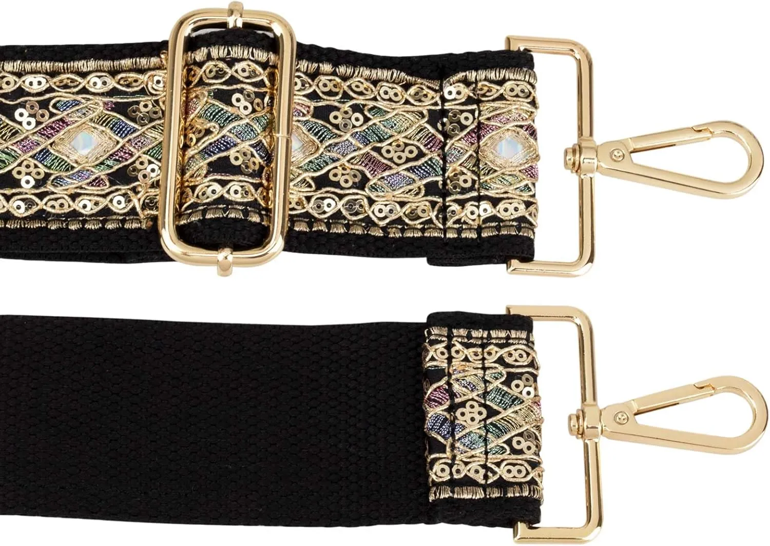 ALLZEDREAM Purse Strap Crossbody Replacement Handbag Shoulder Bag 2" Wide Adjustable Embroidered Lace Sequins