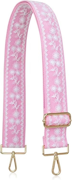 ALLZEDREAM Purse Strap Crossbody Replacement Handbag Shoulder Bag 2" Wide Adjustable Embroidered Lace Sequins