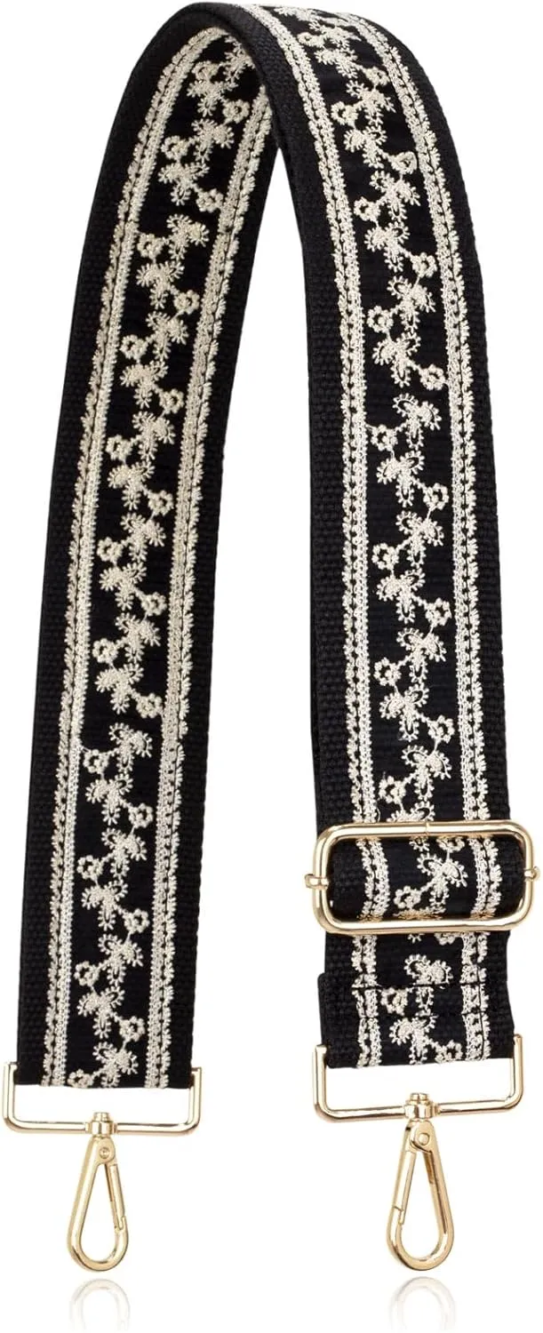 ALLZEDREAM Purse Strap Crossbody Replacement Handbag Shoulder Bag 2" Wide Adjustable Embroidered Lace Sequins