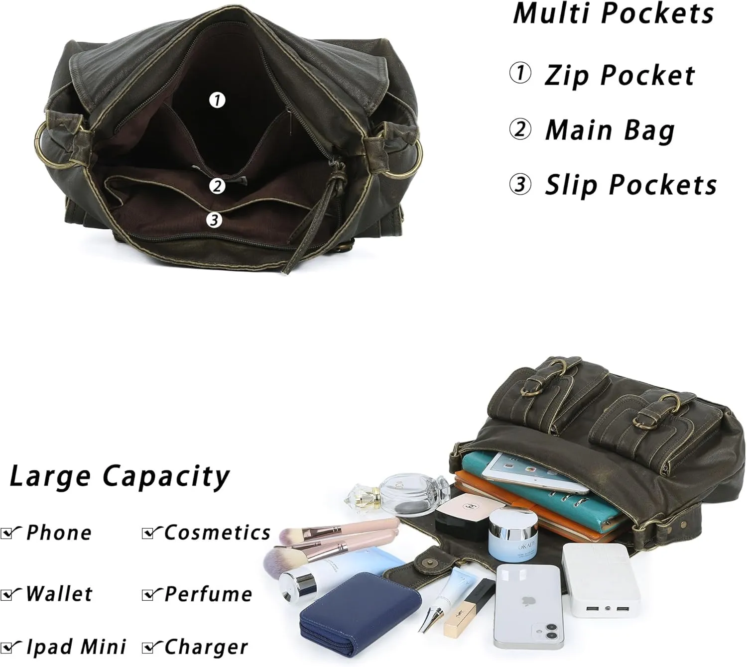 Angel Kiss Purses and Handbags for Women,Vegan Leather Hobo Purses Crossbody Hobo Bag Tote Satchel Handbags