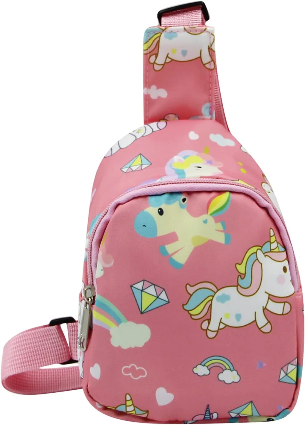 ANKOMINA Small Sling Bag for Kids Cute Cartoon Crossbody Shoulder Bag Unicorn Dinosaur Chest Bag for Outdoor,Travel,Hiking