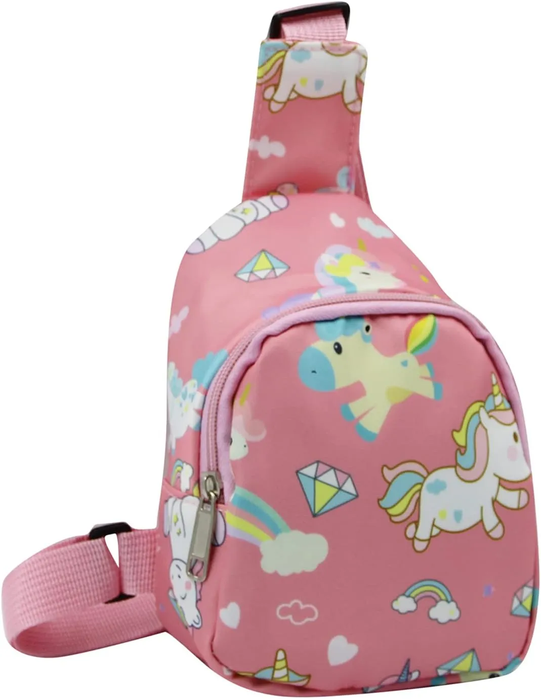 ANKOMINA Small Sling Bag for Kids Cute Cartoon Crossbody Shoulder Bag Unicorn Dinosaur Chest Bag for Outdoor,Travel,Hiking