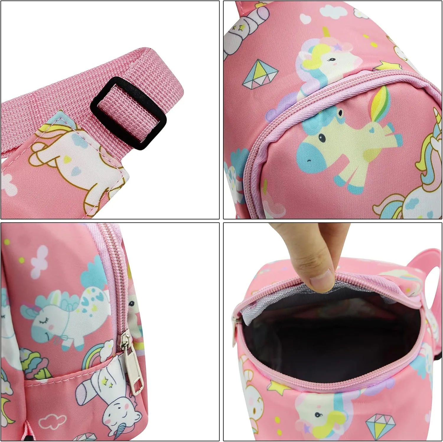 ANKOMINA Small Sling Bag for Kids Cute Cartoon Crossbody Shoulder Bag Unicorn Dinosaur Chest Bag for Outdoor,Travel,Hiking