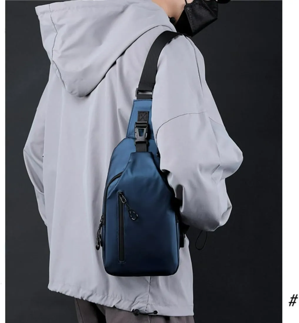 Anti-Theft Sling Bag Waterproof Crossbody Travel Tactical shoulder Bag for Men and Women (Blue)