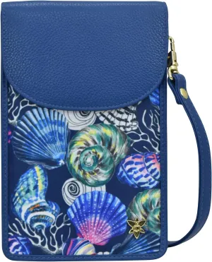 Anuschka Cell Phone Crossbody RFID Blocking Wallet - Wanderlust Collection - Nylon Fabric with Genuine Leather Trim