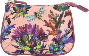 Anuschka Zip Travel Pouch-Wanderlust Collection-Nylon Fabric with Leather Trim and Artwork Print