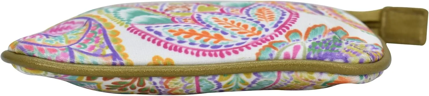 Anuschka Zip Travel Pouch-Wanderlust Collection-Nylon Fabric with Leather Trim and Artwork Print