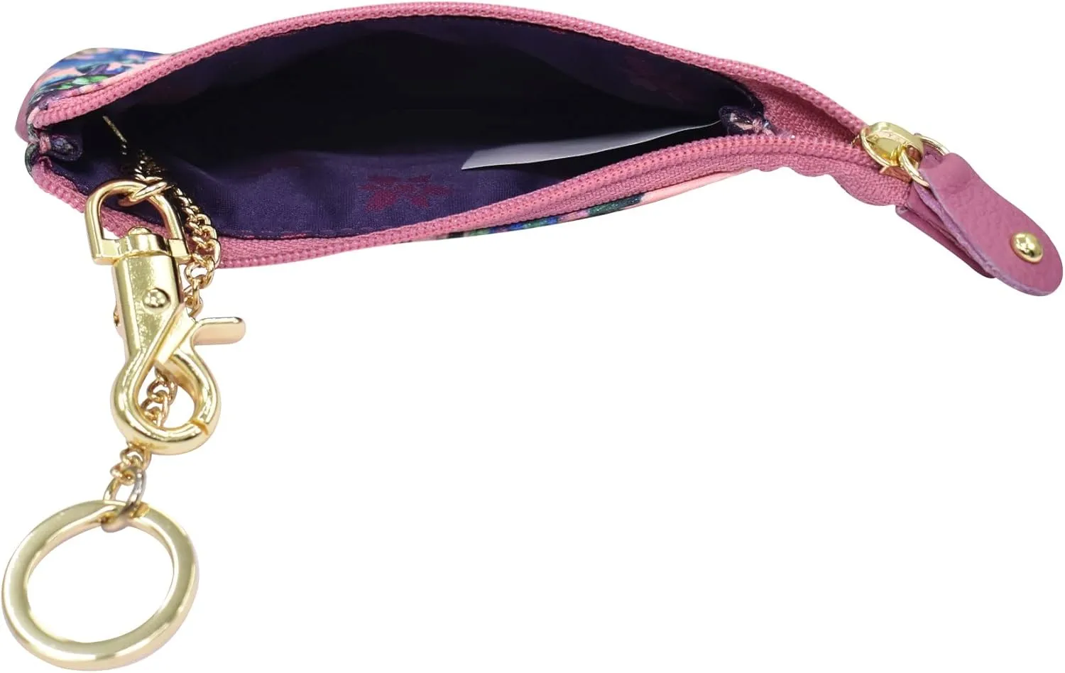 Anuschka Zip Travel Pouch-Wanderlust Collection-Nylon Fabric with Leather Trim and Artwork Print
