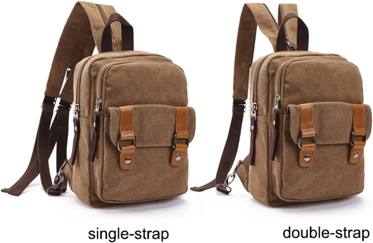 Arbag Small Cute Backpack Vintage Casual Canvas Shoulder Bag Daypack 8528bag,Coffee