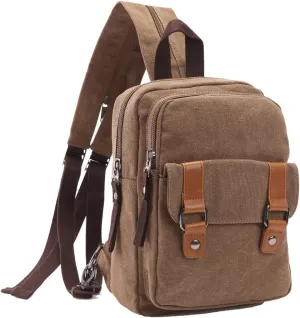 Arbag Small Cute Backpack Vintage Casual Canvas Shoulder Bag Daypack 8528bag,Coffee
