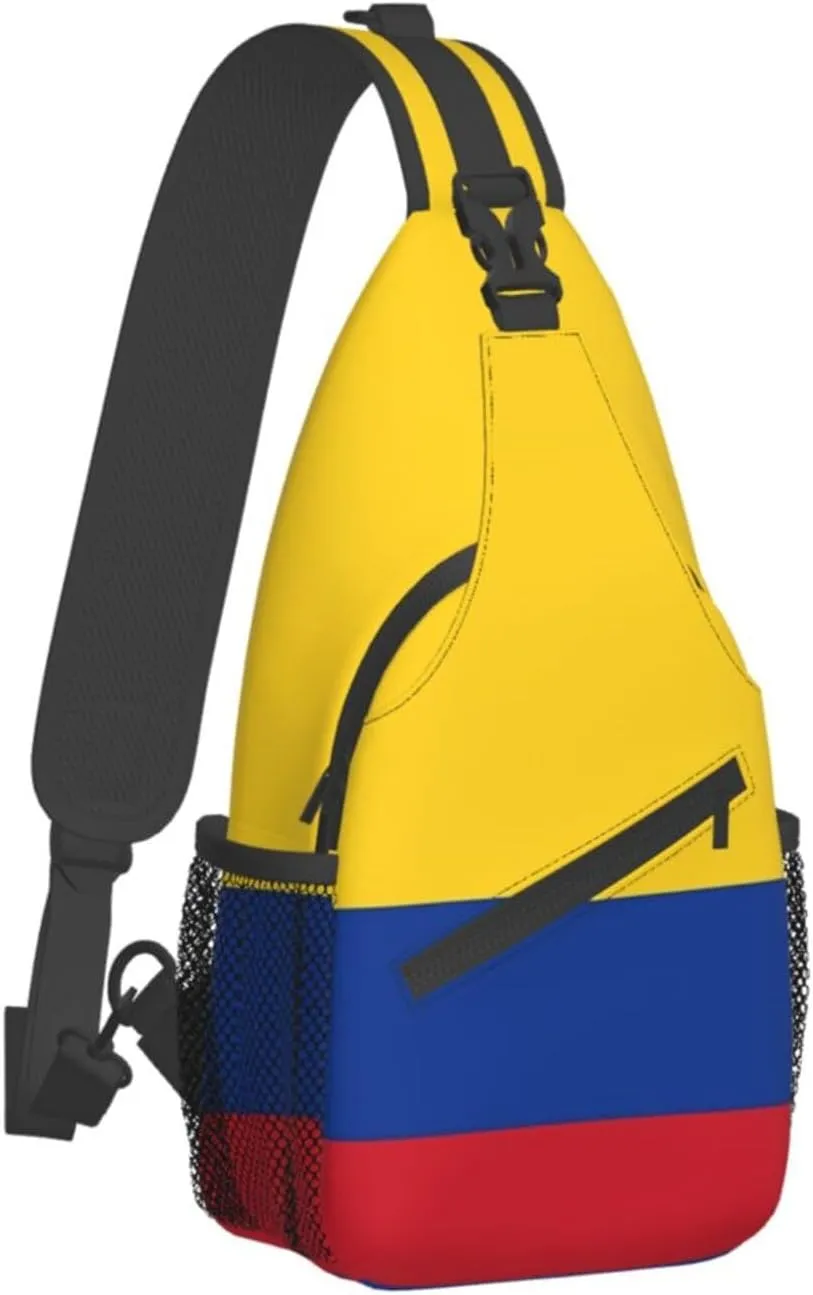 ASYG Colombia Flag Sling Bag Crossbody Backpack Colombian Travel Hiking Daypack Shoulder Chest Bag for Women Men