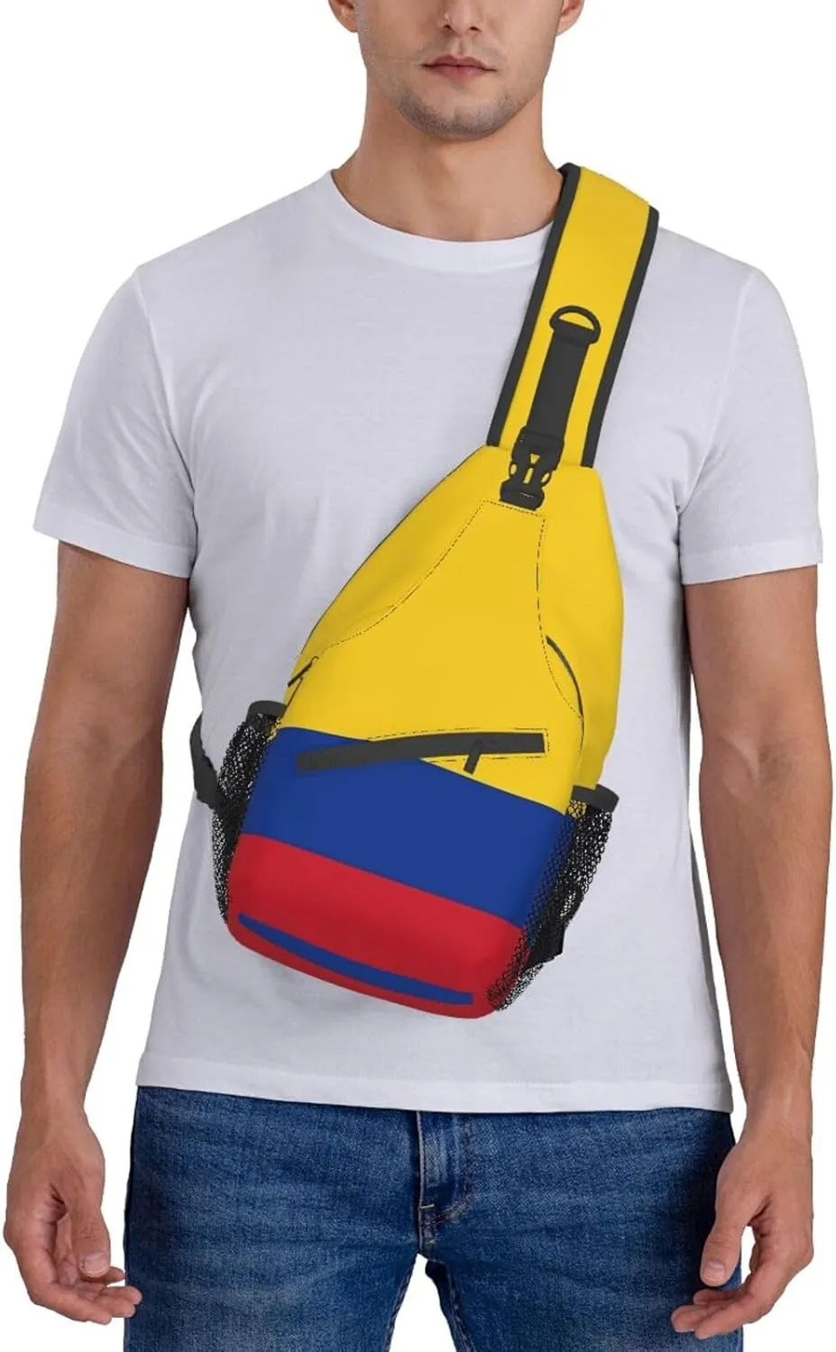 ASYG Colombia Flag Sling Bag Crossbody Backpack Colombian Travel Hiking Daypack Shoulder Chest Bag for Women Men