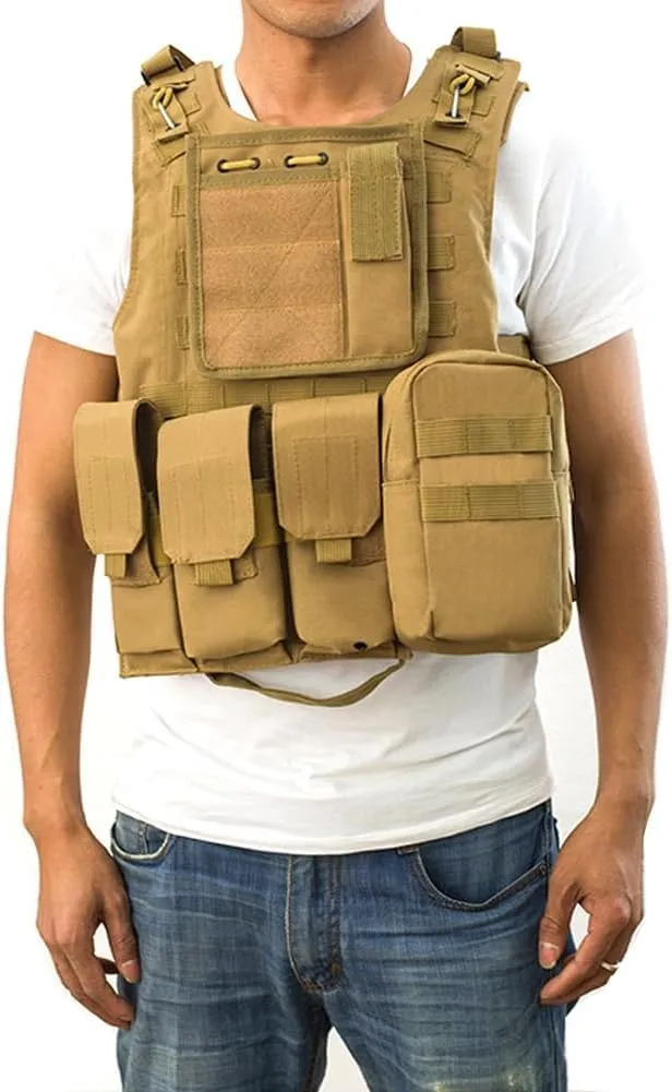 ATAIRSOFT Tactical Vest Airsoft MOLLE RRV Hunting Adjustable Plate Carrier with Pouches
