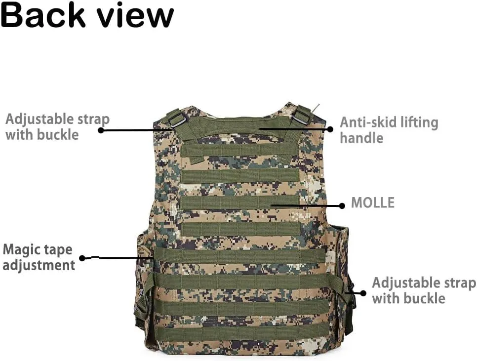 ATAIRSOFT Tactical Vest Airsoft MOLLE RRV Hunting Adjustable Plate Carrier with Pouches