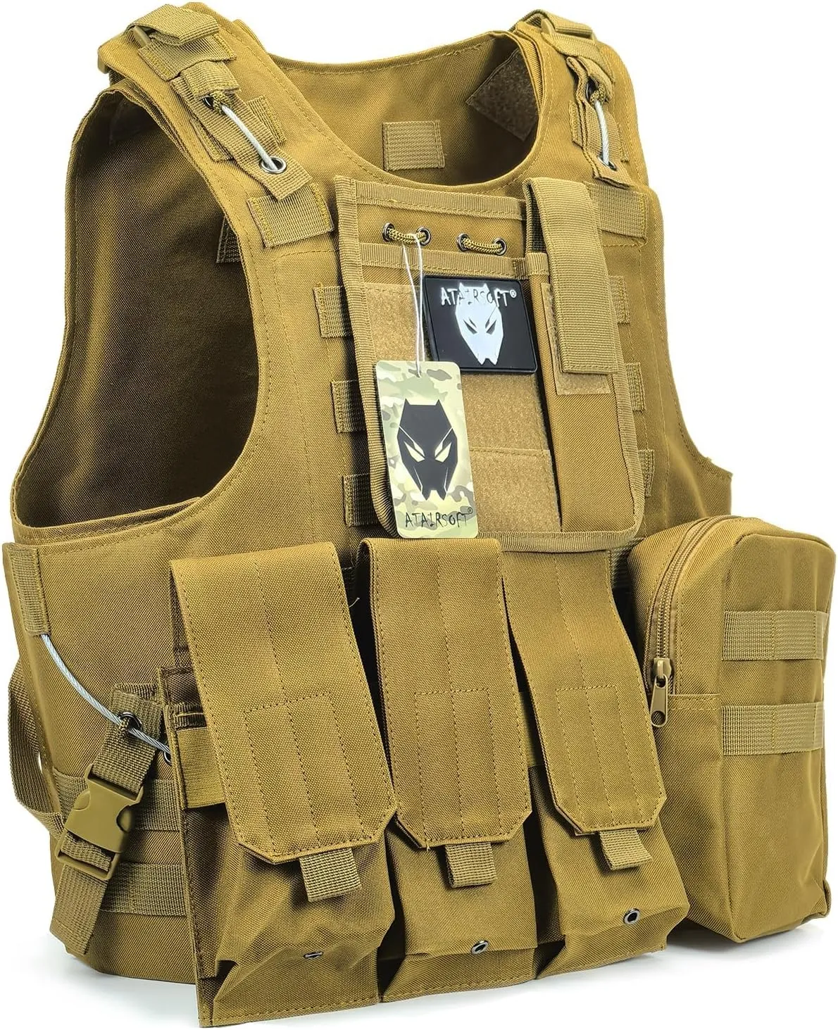 ATAIRSOFT Tactical Vest Airsoft MOLLE RRV Hunting Adjustable Plate Carrier with Pouches