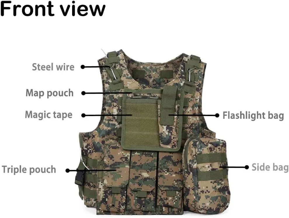 ATAIRSOFT Tactical Vest Airsoft MOLLE RRV Hunting Adjustable Plate Carrier with Pouches