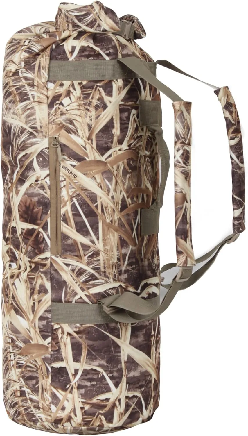 AUSCAMOTEK Duck Blind Duffel Bag for Hunting Gear - Water Resistant Top Load Camo Duffle Backpack- Camouflage Scent lock pack