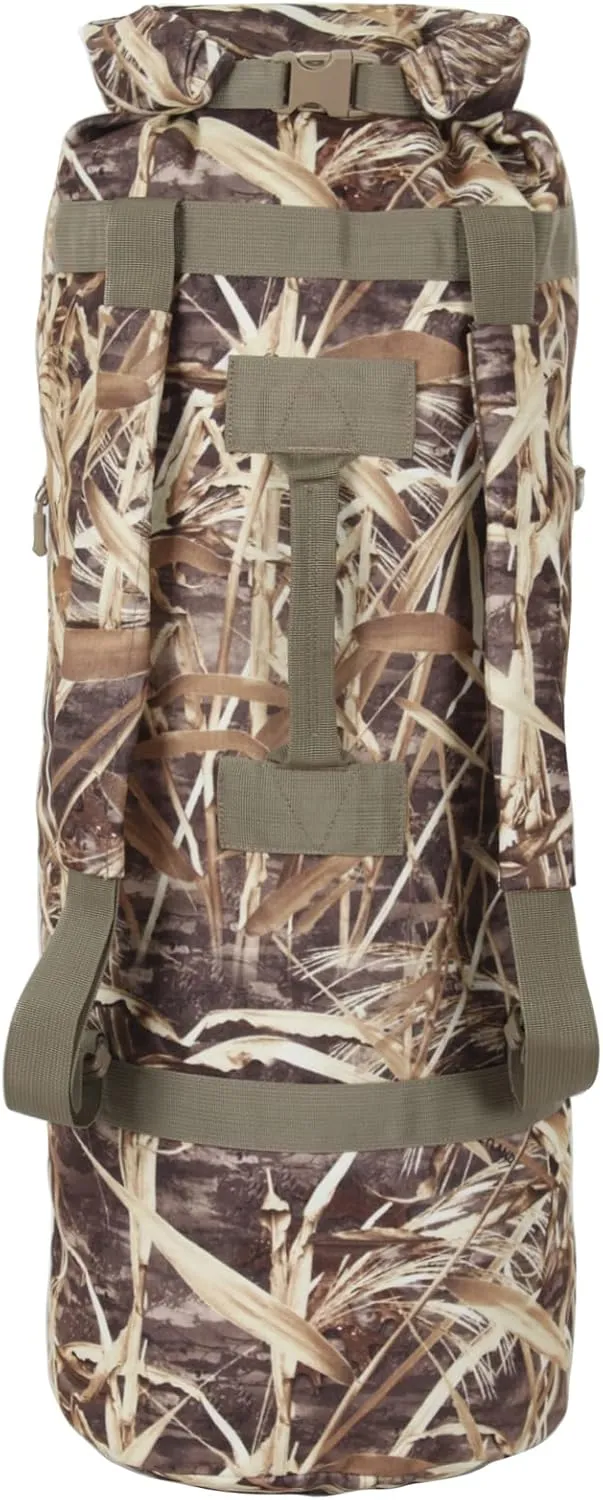AUSCAMOTEK Duck Blind Duffel Bag for Hunting Gear - Water Resistant Top Load Camo Duffle Backpack- Camouflage Scent lock pack