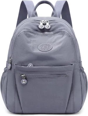 Backpack Purse for Women Ladies Nylon Bag Casual Daypack Travel Shopping Pack (A Style Grey)