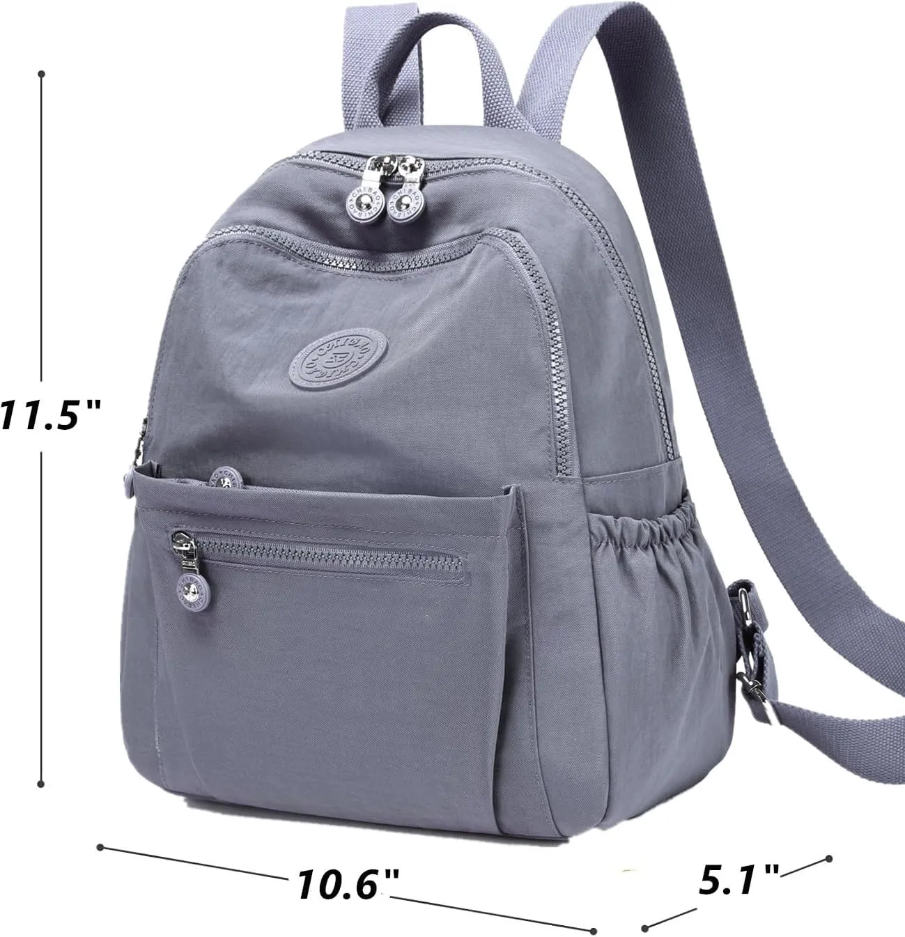 Backpack Purse for Women Ladies Nylon Bag Casual Daypack Travel Shopping Pack (A Style Grey)
