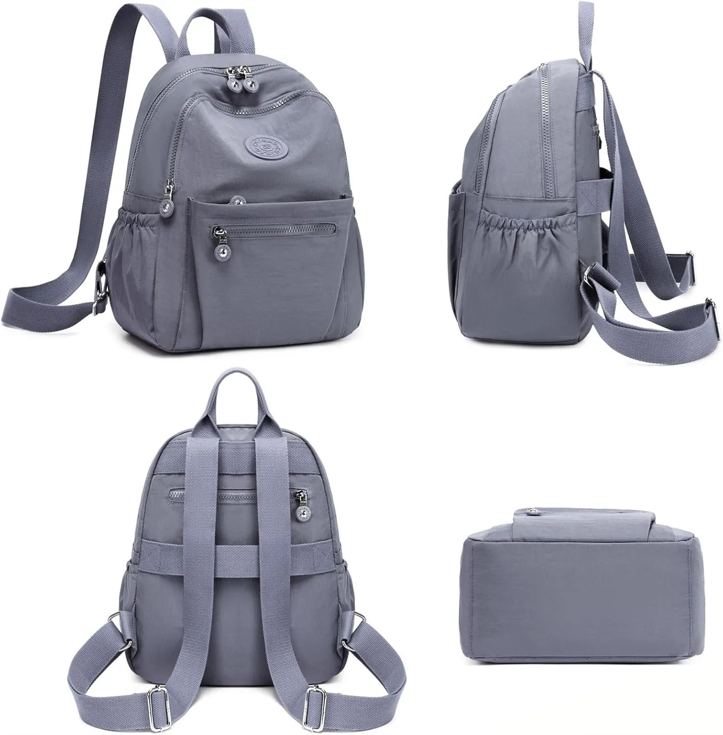 Backpack Purse for Women Ladies Nylon Bag Casual Daypack Travel Shopping Pack (A Style Grey)
