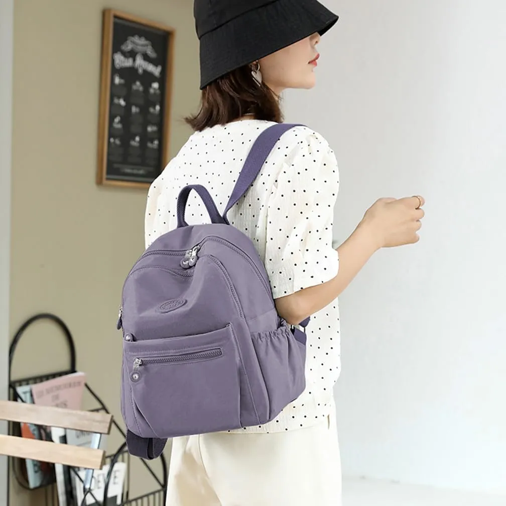 Backpack Purse for Women Ladies Nylon Bag Casual Daypack Travel Shopping Pack (A Style Grey)