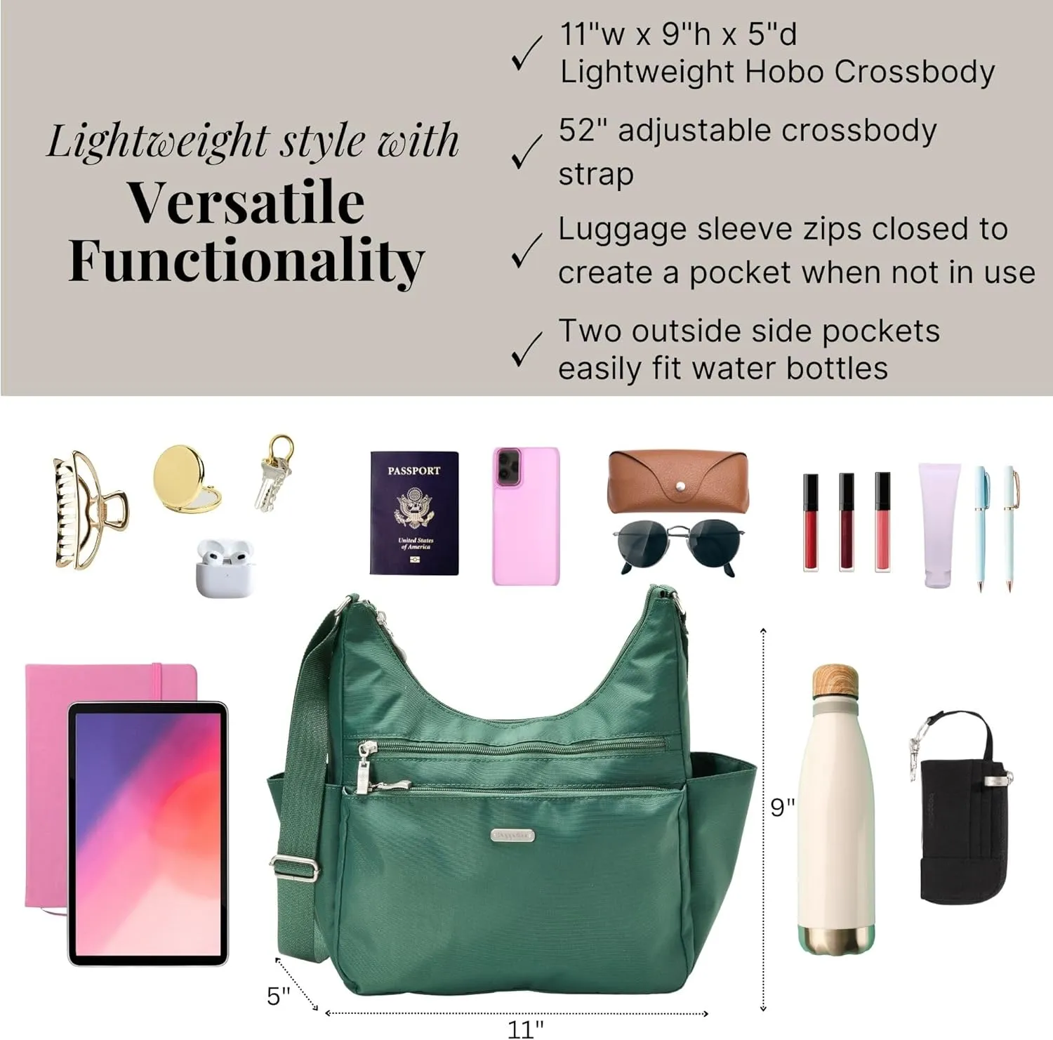 Baggallini Essential Hobo Crossbody