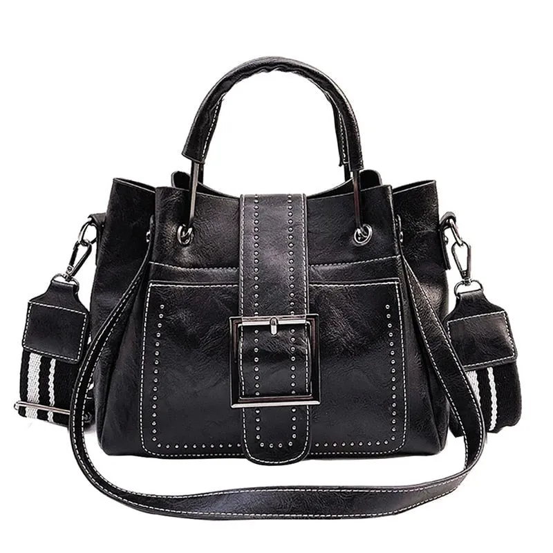 Bags For Women 2021 New Fashion Leather Handbags Crossbody Flaps Female Vintage Bucket Shoulder Purse Ladies Pouch Sac A Femme