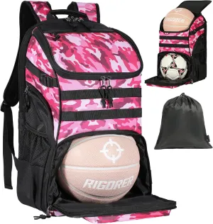 Basketball Backpack for Men Women Basketball Soccer Bag with Ball Compartment Shoes Bag Sports Gym Backpack